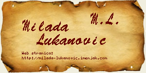 Milada Lukanović vizit kartica
